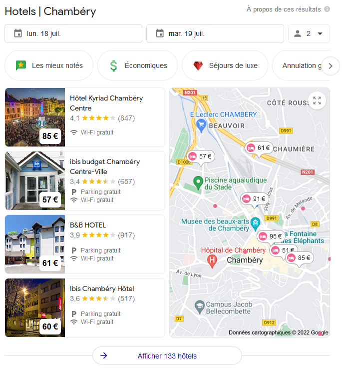 moteur de réservation google hotels ads