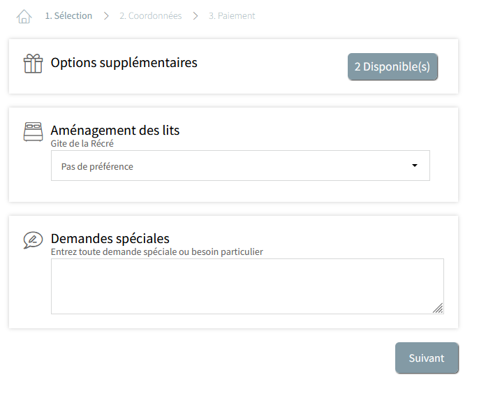 moteurs de réservation services additionnels